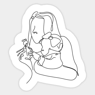 Women Day Drawing Line Art Minimal Sticker